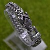 LANGHONG Norse Viking Wolf Bracelet Men's Stainless Steel Mesh Chain