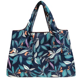 Wrapables Durable and Large Nylon Reusable Shopping Bag, Foliage