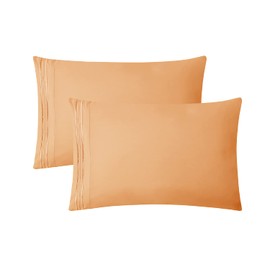 Clara Clark Pillow Cases King - Ultra Soft Pillow Cover, Lightweight Microfiber Pillow Cases Set of 8 - Envelope Closure Pillowcases, Apricot Orange.