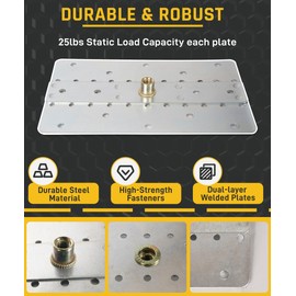 Wyckoff Universal Mounting Kit, 4 Pcs Unistrut Channel Mounting Plates, Van Interior Ladder Bracket Mounts for Cargo Vans, Trailers, Truck Caps