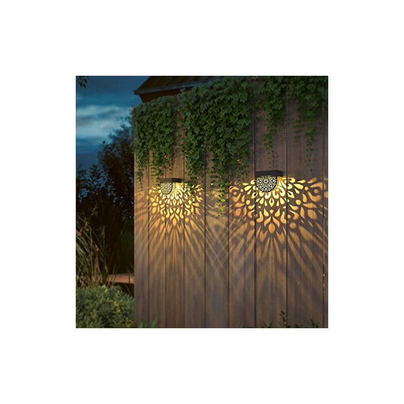 EKQ Solar Fence Lights 6 Pack Solar Deck Lights Outdoor