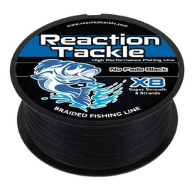 Reaction Tackle Braided Fishing Line - 8 Strand No Fade Black 10LB 300yd