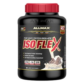 ALLMAX Nutrition Isoflex, 100 aislado de protena de suero de suero puro (filtracin de partculas cargadas por iones de ion), galletas y crema, 5 lb    