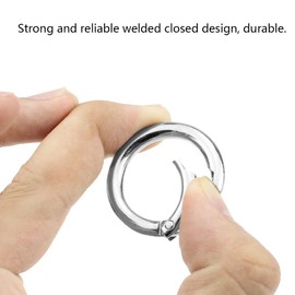 UBERMing Round Carabiner Ring, Pack of 20 Round Spring O-Ring Key Ring DIY Key Ring Accessories, Carabiner 13/17/19/25 mm for Wallets, Crafts, Handbags