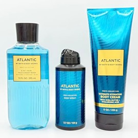 Atlantic Men's 3-Piece Bath & Body Bundle | Shower Gel, Body Spray and Ultimate Hydration Body Cream