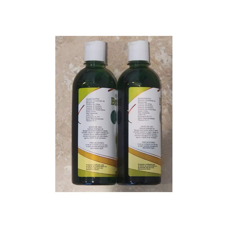 2 Pack Shampoo Bergamota 100% Natural 17.63 FL Oz per