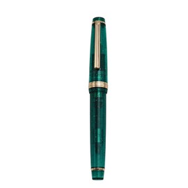 JINHAO 82 Fountain Pen - Acrylic Material Pen Barrel, Iridium Extra Fine Nib with Ink Converter Smooth Writing Pen Classic Design Transparent Fluorescent Green (Gold Trim, EF)