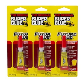 Super Glue: Original Future Glue, 0.07 OZ - Heavy Duty, Strong Glue for Plastic, Wood, Rubber, Ceramic Repair, and More, 3 Packs