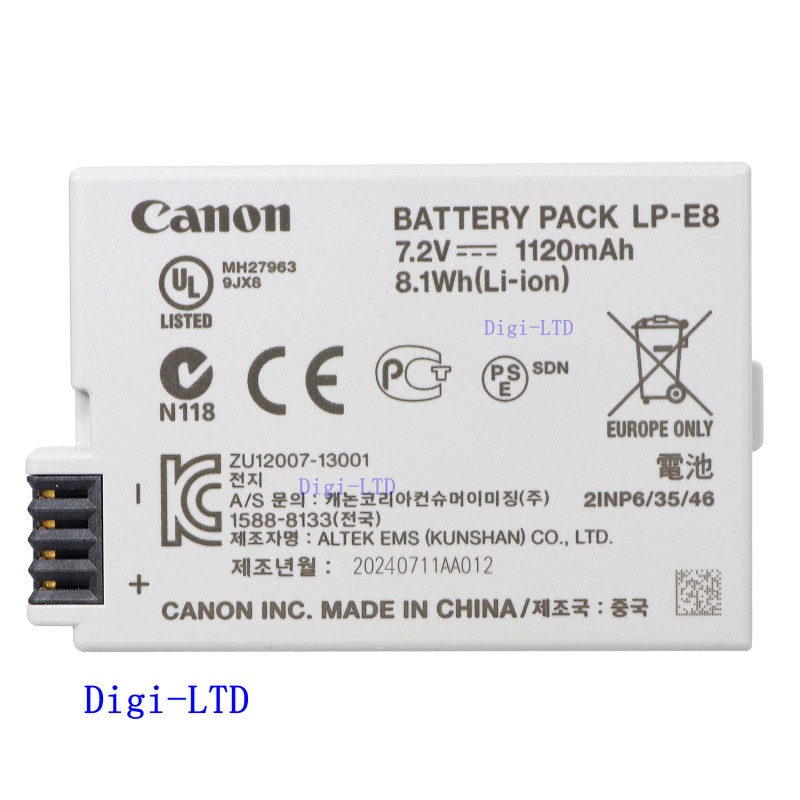For Canon Genuine Original Canon LP-E8 Battery for EOS 550D