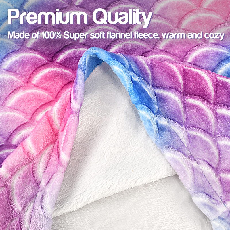 Mermaid Tail Blanket, Soft Warm Plush Fleece Sleeping Bag Snuggle