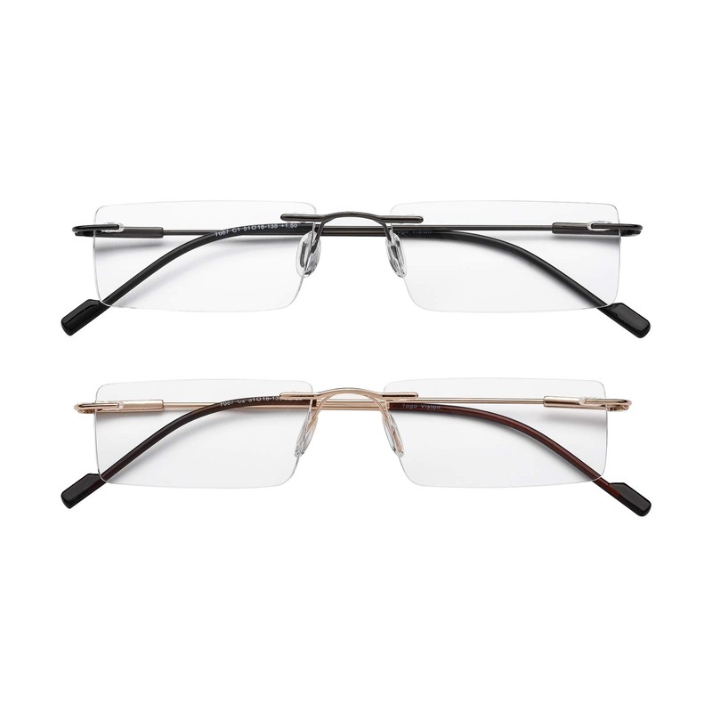 Success Eyewear Reading Glasses 2 Pair Rimless Ultra Lightweight Readers