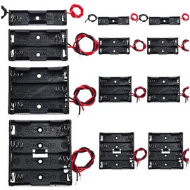 MKBKLLJY 12Pack AA Battery Holder Bundle with Wires,3 Pcs x 1 AA Battery Holder 1.5V,3 Pcs x 2 AA Battery Holder 3V,3 Pcs x 3 AA Battery Holder 4.5V,3 Pcs x 4 AA Battery Holder 6V,with Leads,for DIY