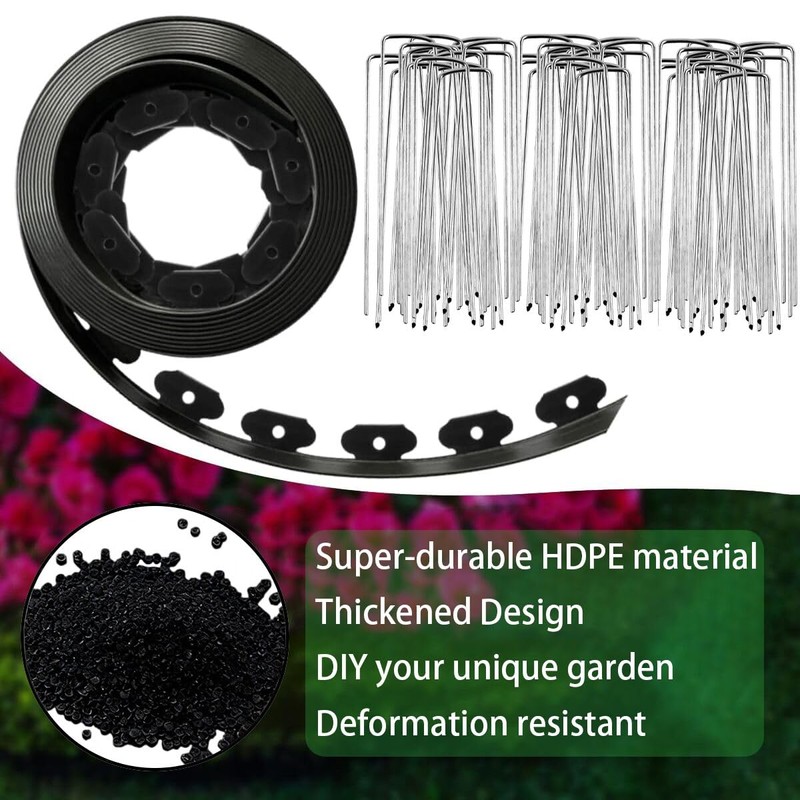 98Ft 3IN Landscape Edging,Garden Edging Border Kit with 150pcs Metal