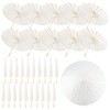 Zealor 30 PCS 33 Inches White Paper Umbrellas, Oiled Chinese