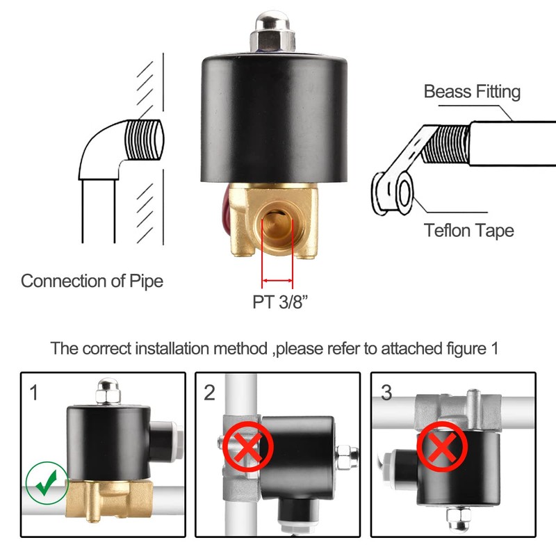 Heschen Brass Electric Solenoid Valve 3/8 Inch AC 220V Direct