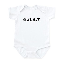CafePress G.O.A.T Greatest of All Tim Infant Bodysuit Cute Infant Bodysuit Baby Romper Cloud White