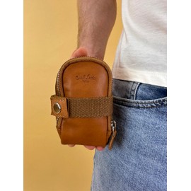 Gusti UDO B. Saddle Bag Leather with Waterproof Bicycle Bag for Tools Leather Vintage Brown Leather