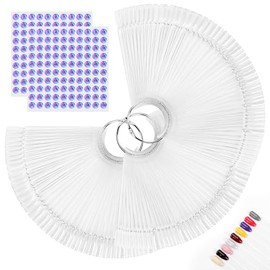 150pcs Nail Swatch Sticks with Ring and Number Stickers, Color Swatches for Nail Polish Display Nail Art Supplies for Nail Techs Must Haves Nail Stuff