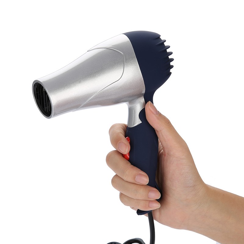 Lightweight Foldable Mini Hair Dryer Portable Adjustable Blow Dryer Silver