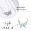 CHENGHONG Butterfly Necklace 925 Sterling Silver Opal Butterfly Pendant Jewellery