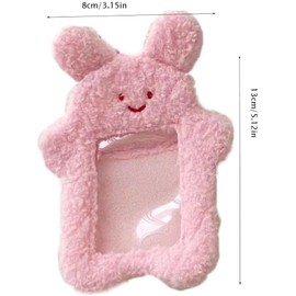 Cute Plush Photo Card Holder, Cute Idol Photo Keychain | Key Rings Purse Name Tags Holder for Women Students Office Supplies