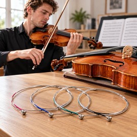 Violin Strings Set for E A D G Replacement – 4-Piece Steel Core Strings with Nickel Silver Winding for Practice and Performance