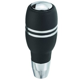 Lunsom Automatic Gear Stick Shift Knob, Aluminum Alloy Shifter Stick Knob Push Button Gear Shifter Head Handle Auto Shifting Knob with 3 Adapters (Black)