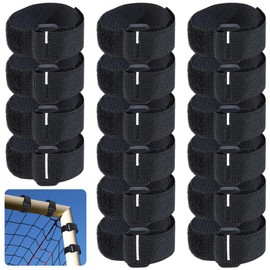 GORGECRAFT 30Pcs Soccer Goal Net Attachment Straps Black Soccer Net Hook and Loop Fastener Straps Adjustable Belt for Holding Placement Nets to the Goal Posts Outdoor Sports Football Training