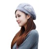 seven wolves Womens Beret with Pearls, Winter Wool Hat Pearl