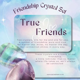 True Friends Fluorite Crystal Gifts Set – Tumble Stones to Share | Meaningful Gifts For Friends, Strengthen Your Bond & Connection | Healing Crystals for Friendship Gifts | Friend Gifts (Fluorite)