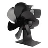 6 Blade Stove Eco Fan Black Self Starting High Temperature