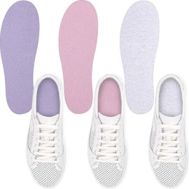 Velmitten 3 Pairs Sockless Shoe Liner No Show Socks Washable Barefoot Shoe Insert Insoles Women Man(White, Pink, Purple)