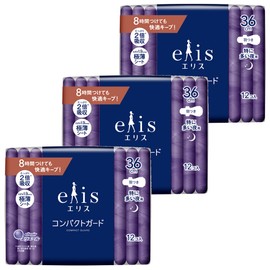 Ellis Compact Guard with Wings, 14.2 inches (36 cm) (especially for heavy nights), 36 sheets (12 sheets x 3 packs) [Bulk Purchase]