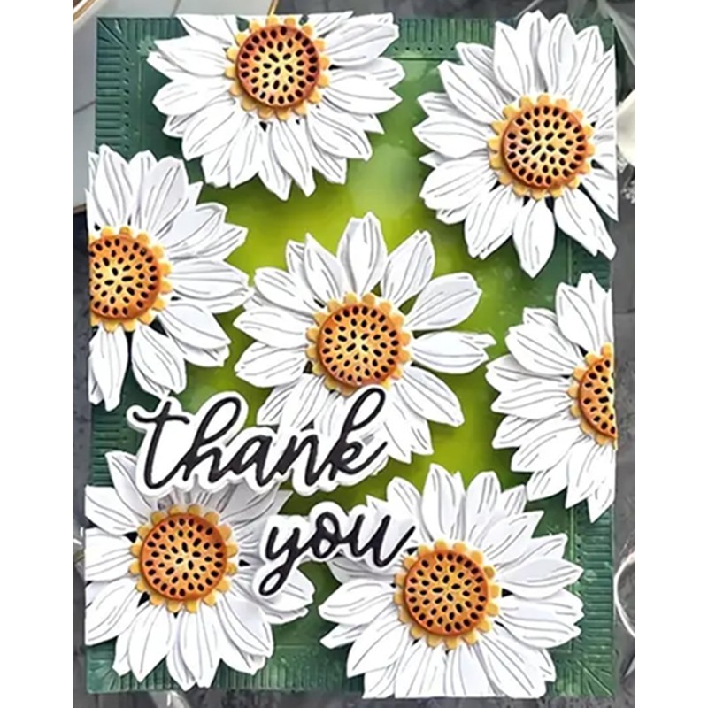 Plant Coneflower Metal Die Cuts, Flowers Leaves Daisy Sunflower Frame