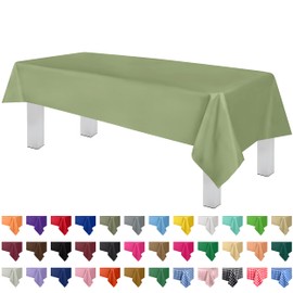 Grandipity Sage Plastic Table Cloth Disposable (6 Pk) 54in x 108in Plastic Tablecloths for Rectangle Tables - Premium Party Table Cloths Disposable for 6ft to 8ft Rectangle Tables