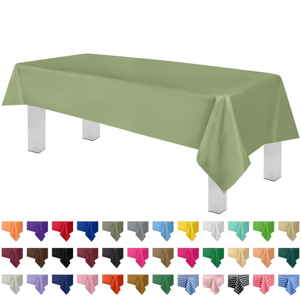 Grandipity Sage Plastic Table Cloth Disposable (6 Pk) 54in x