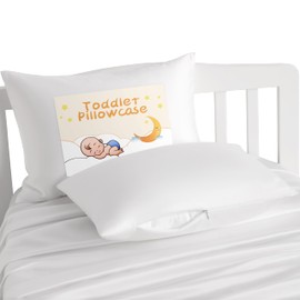 NTBAY Zippered Silk Satin Toddler Pillowcases - 2 Pack Hidden Zipper 13x18 Pillowcases - Luxury and Silky Baby Travel Pillow Covers, White