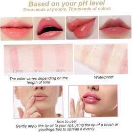 2 barras de labios transparentes que cambian de color, brillo brillante, resistente a la transferencia, barra labios hidratante que cambia color para mujeres, larga duración 24 horas