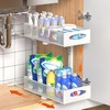 2-Tier Metal Organiser with Pull-Out Baskets, Rustproof, Height-Adjustable Cabinet Organiser