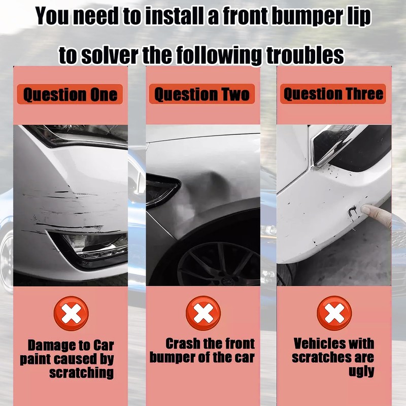 Front Bumper Lip Splitter Compatible with 2026 2025 2024 2023