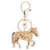 LUOEM Horse Key Fob Gift Key Ring Rhinestone, coffee