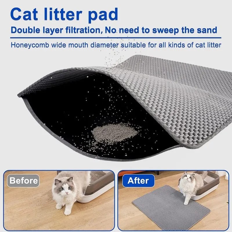 Cat Litter Mat – Pet Cat Litter Mat Waterproof Double,