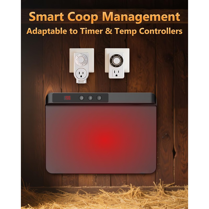 TIMEBAL 2026 Chicken Coop Heater, 200W UL Certified Radiant Panel,