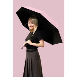 Clarquay Umbrella Compact Travel Rain Sun UV Protection Automatic Portable Cute Small Pink