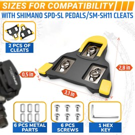 2 Pcs SPD SL Cleats – Road Bike Cleats for Cycling Shoes – Compatible with Shimano and Peloton Pedals, Spin Classes and Training, Wear-Resistant, Easy Installation for High Performance Riding