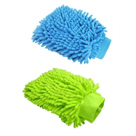NA 2 Stück Autowaschhandschuh Mikrofaser Waschhandschuhe Auto Reinigung Mikrofaser Handschuh Reinigung Mikrofasertuch für Autoreinigung & Haushaltsreinigung