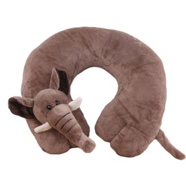 Travel Pillow Children's Neck Pillow, U-Shaped Neck Support Pillow, Animal Cute Neck Pillow, Washable Neck Support Pillow, Travel Sleeping Pillow for Car, Aeroplane, elephant