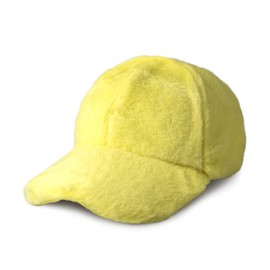 CHOK.LIDS Everyday Winter Fur Baseball Cap for Women Men Fleece Dad Hat Unisex Adjustable Lightweight Polo Style Curved Brim (Happy Lemon)