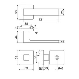 FELGNER Bormio Handle Set for Deadlock | High-Quality Modern Door Panel Door Handles Door Handle Door Fitting Rosette for Interior Doors Room Doors Matte Black