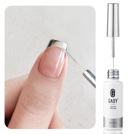 GAOY Metallic Silver Gel Nail Polish Art Liner, 8ml 3D Mirror Chrome Effect Colors Metal Silver for Nail Paint Design with Thin Brush DIY French Manicure and Pedicure at Home